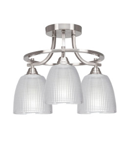 Paramount Three Light Semi-Flush Mount in Brushed Nickel (200|3417-BN-500)