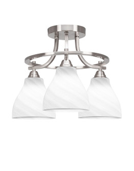 Paramount Three Light Semi-Flush Mount in Brushed Nickel (200|3417-BN-4761)