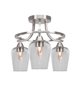 Paramount Three Light Semi-Flush Mount in Brushed Nickel (200|3417-BN-210)