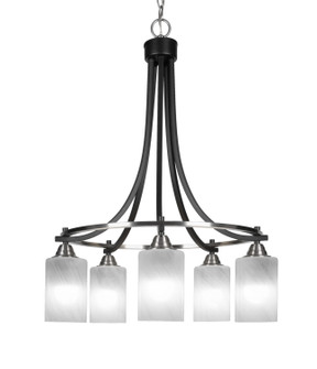 Paramount Five Light Chandelier in Matte Black & Brushed Nickel (200|3415-MBBN-3001)