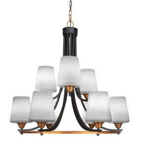 Paramount Nine Light Chandelier in Matte Black & Brass (200|3409-MBBR-4031)