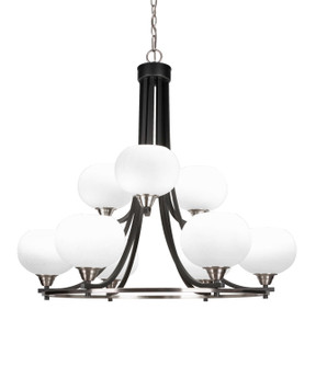 Paramount Nine Light Chandelier in Matte Black & Brushed Nickel (200|3409-MBBN-212)
