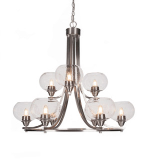 Paramount Nine Light Chandelier in Brushed Nickel (200|3409-BN-202)