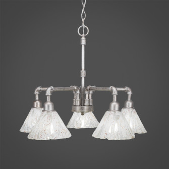 Vintage Five Light Chandelier in Aged Silver (200|285-AS-7195)