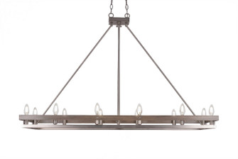 Belmont 12 Light Billiard/Island in Graphite & Painted Distressed Wood-look (200|2742-GPDW)