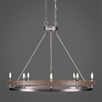 Belmont Eight Light Chandelier in Graphite & Distressed Wood (200|2728-GPDW)