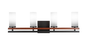 Belmont Four Light Bathroom Lighting in Matte Black & Painted Wood-look (200|2714-MBWG-801)