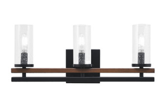 Belmont Three Light Bathroom Lighting in Matte Black & Painted Wood-look (200|2713-MBWG-800)