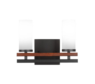 Belmont Two Light Bathroom Lighting in Matte Black & Painted Wood-look (200|2712-MBWG-801)