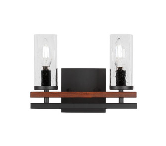 Belmont Two Light Bathroom Lighting in Matte Black & Painted Wood-look (200|2712-MBWG-800)