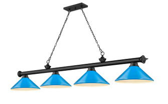 Cordon Four Light Billiard in Matte Black (224|2306-4MB-MEB)