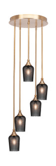 Empire Five Light Pendalier in New Age Brass (200|2145-NAB-4252)