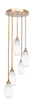 Empire Five Light Pendalier in New Age Brass (200|2145-NAB-4041)
