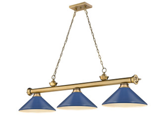 Cordon Three Light Billiard in Rubbed Brass (224|2306-3RB-MNB)