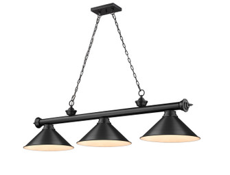Cordon Three Light Billiard in Matte Black (224|2306-3MB-MB15)