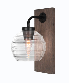 Oxbridge One Light Wall Sconce in Matte Black & Painted Distressed Wood-look (200|1771-MBDW-5110)