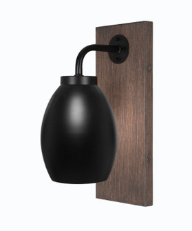 Oxbridge One Light Wall Sconce in Matte Black & Painted Distressed Wood-look (200|1771-MBDW-426-MB)