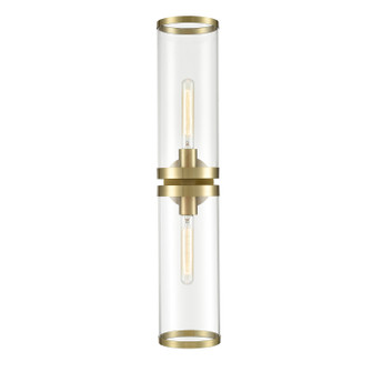 Revolve II Two Light Bathroom Fixture in Clear Glass/Natural Brass (452|WV311602NBCG)