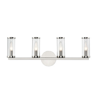 Revolve Four Light Bathroom Fixture in Clear Glass/Polished Nickel (452|WV309044PNCG)