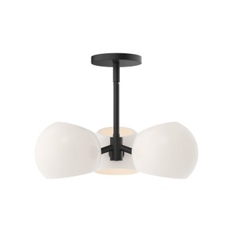 Willow Three Light Pendant in Matte Black/Opal Matte Glass (452|PD548315MBOP)