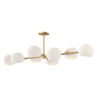 Willow Eight Light Linear Pendant in Brushed Gold/Opal Matte Glass (452|LP548848BGOP)