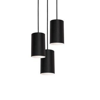 Tyke Three Light Pendant in Black (162|TYKP04MBBKRND3)