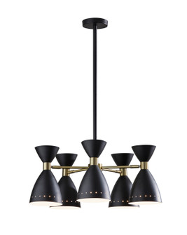 Oscar Five Light Pendant in Black W. Antique Brass (262|4280-01)