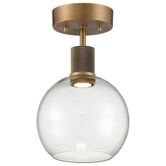 Port Nine Burgundy LED Semi-Flush Mount in Antique Brushed Brass (18|63148LEDD-ABB/CLR)
