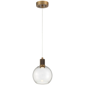 Port Nine Burgundy LED Pendant in Antique Brushed Brass (18|63142LEDD-ABB/CLR)