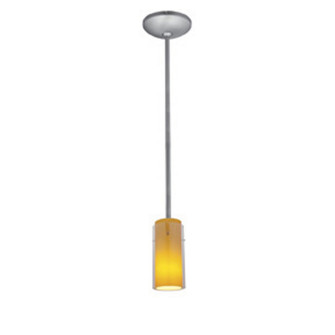 Glass'n Glass Cylinder One Light Pendant in Brushed Steel (18|28033-1R-BS/CLAM)