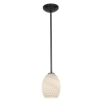 Brandy FireBird One Light Pendant in Oil Rubbed Bronze (18|28023-1R-ORB/WHTFB)