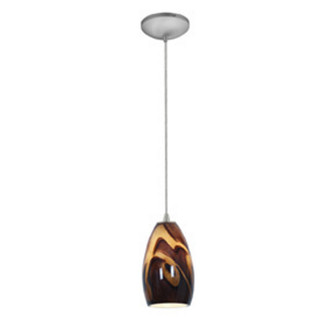 Champagne One Light Pendant in Brushed Steel (18|28012-1C-BS/ICA)