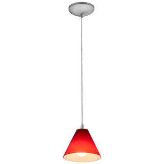 Martini One Light Pendant in Brushed Steel (18|28004-1C-BS/RED)