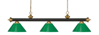 Riviera Three Light Billiard in Bronze + Satin Gold (224|200-3BRZ+SG-PGR)