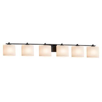 Fusion Six Light Bath Bar in Matte Black (102|FSN-8446-30-OPAL-MBLK)