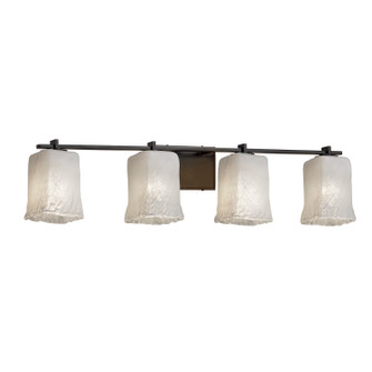 Veneto Luce Four Light Bath Bar in Matte Black (102|GLA-8444-26-WHTW-MBLK)