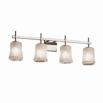 Veneto Luce Four Light Bath Bar in Brushed Nickel (102|GLA-8414-16-WTFR-NCKL)