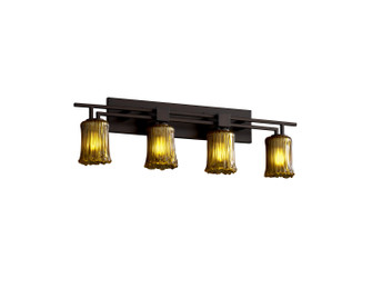 Veneto Luce Four Light Bath Bar in Brushed Nickel (102|GLA-8704-16-AMBR-NCKL)