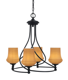 Capri Four Light Chandelier in Matte Black (200|904-MB-680)