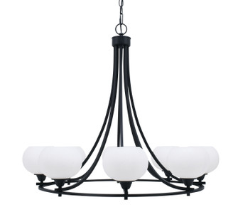 Paramount Eight Light Chandelier in Matte Black (200|3408-MB-212)