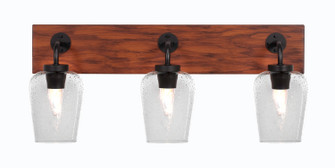 Oxbridge Three Light Bathroom Lighting in Matte Black & Painted Wood-look (200|1773-MBWG-210)