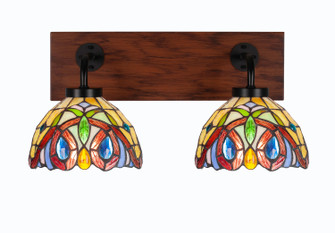 Oxbridge Two Light Bathroom Lighting in Matte Black & Painted Wood-look (200|1772-MBWG-9445)