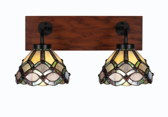 Oxbridge Two Light Bathroom Lighting in Matte Black & Painted Wood-look (200|1772-MBWG-9435)