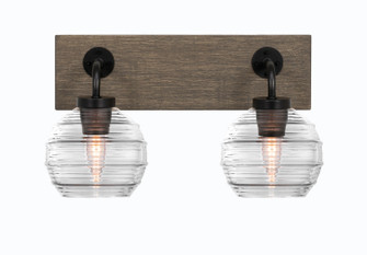Oxbridge Two Light Bathroom Lighting in Matte Black & Painted Distressed Wood-look (200|1772-MBDW-5110)