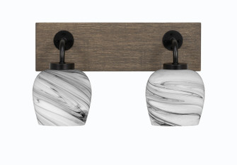 Oxbridge Two Light Bathroom Lighting in Matte Black & Painted Distressed Wood-look (200|1772-MBDW-4819)