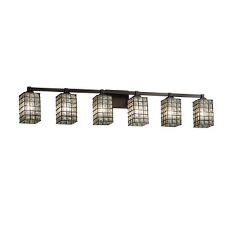 Wire Glass Six Light Bath Bar in Brushed Nickel (102|WGL-8436-15-GRCB-NCKL)