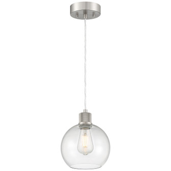 Port Nine Burgundy LED Pendant in Brushed Steel (18|63142LEDDLP-BS/CLR)