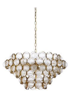 Chelsea House (General) Eight Light Chandelier in Antique Brass/Clear (460|69613)