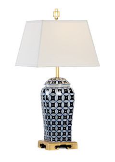 Pam Cain One Light Table Lamp in Blue/White/Gold (460|68802)