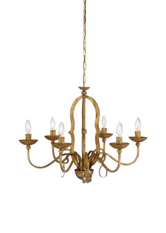 Bill Cain Six Light Chandelier in Clay With Gold Highlights (460|68418)